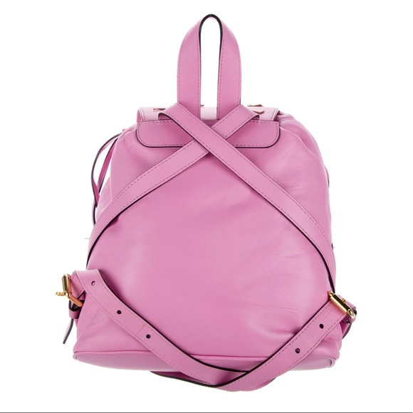 MOSCHINO Couture Pink Rare Find Badges Leather Backpack - Picture 7 of 17